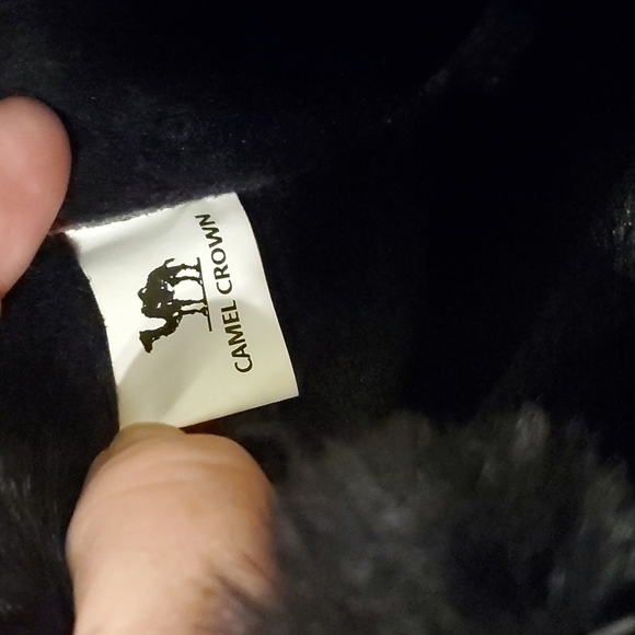 Camel Crown Boots Womens black size 7.5 faux fur - Picture 6 of 9